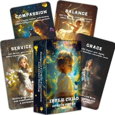 Image of QCFQCF Inner Child Oracle Cards for Healing, Self Discovery Deck, and Emotional Growth Beginner, A Spiritual Deck Guided Meditation Personal Transformation