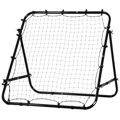 Image of HOMCOM Football Rebounder Net, Adjustable Kickback Target Goal Teens Adults Training Aid for Multi Sports Practise, Black