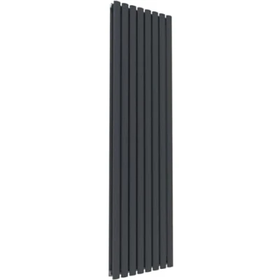 Image of 1800 High Anthracite &amp; White Double Oval Tube Central Heating Radiators. Vertical column Panel Heater (Anthracite x 480 Double)