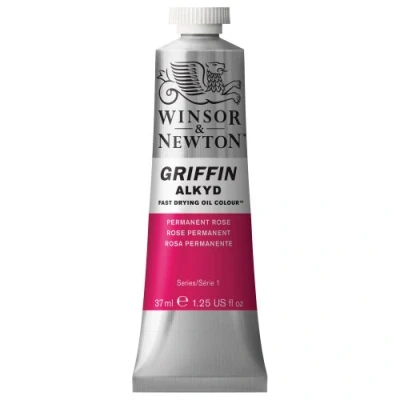 Image of Winsor &amp; Newton Griffin 37ml Alkyd Fast Drying Oil Colour Tube Permanent Rose