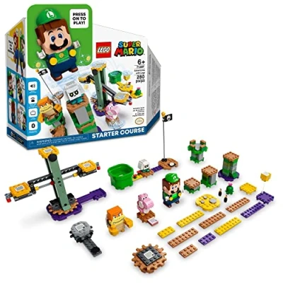 Image of LEGO Super Mario Adventures with Luigi Starter Course 71387 Building Kit; Collectible Toy Playset for Creative Kids, New 2021 (280 Pieces)