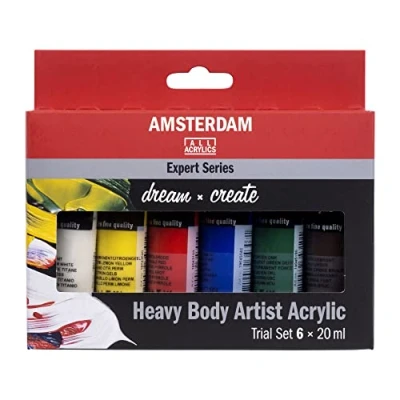 Image of Amsterdam Expert Series Acrylic Paint Set Trial (6 x 20 ml Tubes) Professional Artist