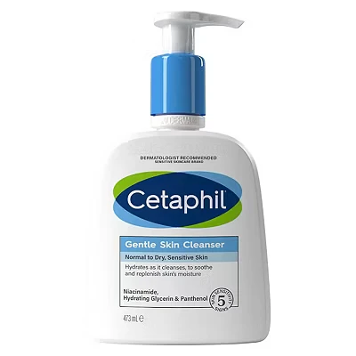 Image of Cetaphil Gentle Skin Cleanser, 473ml, Face &amp; Body Wash, For Normal To Dry Sensitive Skin, With Niacinamide Glycerin, Soap Free
