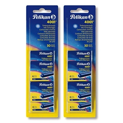 Image of Pelikan 330845 Ink Cartridges Pack of 5 (10 Cartridge 4001 TP/6, Blue)