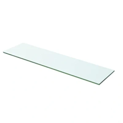 Image of vidaXL Clear Tempered Glass Shelf Panel Ideal for Home and Shop Displays, 60x12cm Size with 15kg Load Capacity