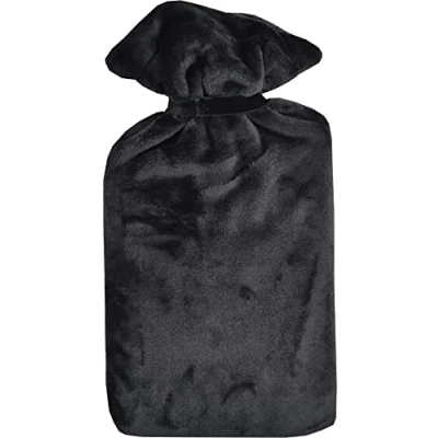 Image of Vagabond Bags Ltd Extra Large 2.7 Litre Hot Water Bottle and Cuddlesoft Cover, Black