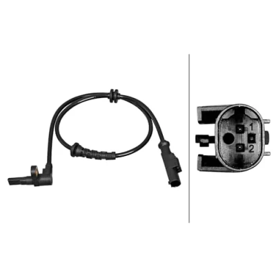 Image of 93189277 ABS sensor HELLA 6PU 358 217 001 Active 2 pin connector 560mm VAUXHALL: Corsa Mk3, FIAT: Grande Punto Hatchback, Evo Hatchback