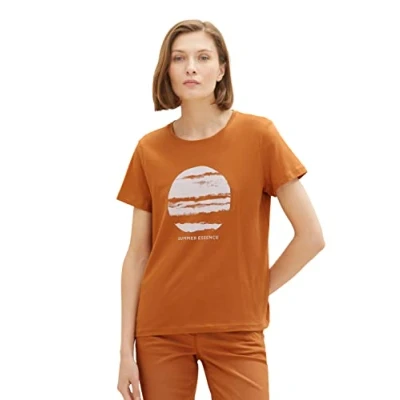 Image of TOM TAILOR Ladie&#039;s 1035378 T Shirt, 31650 Terracotta Brown, XXS