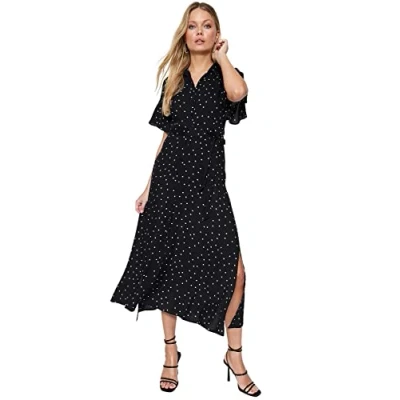 Image of Trendyol FeMan Midi Shirt Dress Regular fit Woven Black