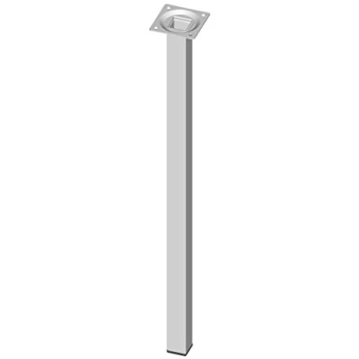 Image of Element System 18133 00304 500 mm Length 25 x Diameter Square Steel Pipe Furniture Legs includes Screw Mounting Plate White (4 Piece)