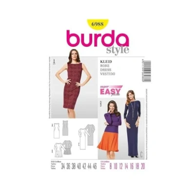 Image of Burda b6988 Dress Sewing Pattern 19 x 13 cm