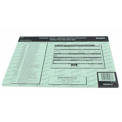 Image of Regin REGP47 Caravan Gas Inspection Record Pad