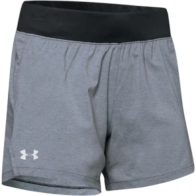 Image of Under Armour Women Launch Sw 5&#039;&#039; Short Black Full Heather/Black/Reflective (001), Small