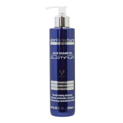 Image of abril et nature Platinum Professional Shampoo For Blonde, Bleached, Highlighted, and/or Gray Hair Violet Toner Goodbye Yellow Tones Appearance 250 ml
