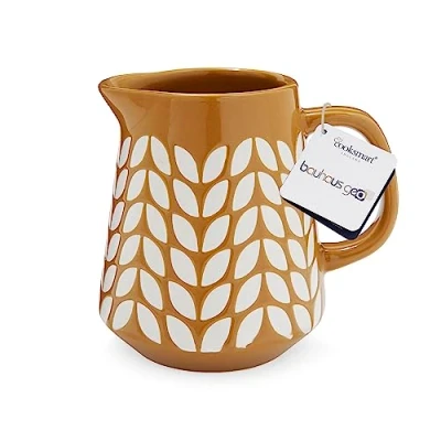 Image of Cooksmart British Designed Small Jug Ceramic for Multiple Use in The Kitchen Jugs Everday Bauhaus Geo