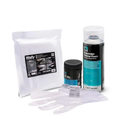 Image of ERRECOM Cleaning Kit for Air Conditioners, includes Evaporator Cleaner Foam Conditioner Foaming Cleaner, Wally Cover, A/C Tabs 40 Tabs, long lasting effect, Gloves