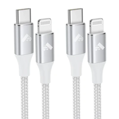 Image of USB C to Lightning Cable [2Pack 1M+2M] iPhone Fast Charger MFi Certified PD Braided Type Charging Cord Lead for 14 13 12 11 Pro Max Mini X XS XR 8 8Plus