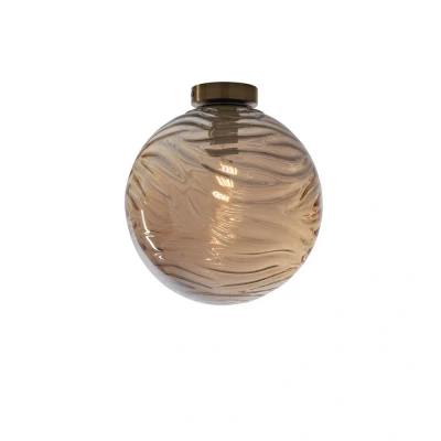 Image of Nereide Globe Flush Ceiling Light, Champagne, E27
