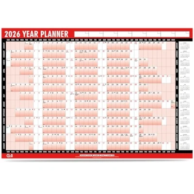 Image of 2025 Year Wall Planner A1 Large 85cm X 58cm Laminated Calendar With Stickers And Dry Wipe Pen