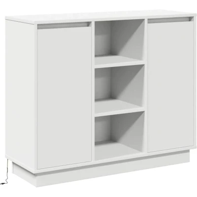 Image of vidaXL Sideboard with LED White 90x32x75 cm Engineered Wood