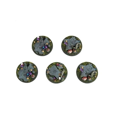 Image of War World Gaming Dark Woodland Toadstool Goblin Bases x 5 (40mm)  28mm Fantasy Wargaming Terrain Model Diorama Scenery Tabletop Wargame Battleboard