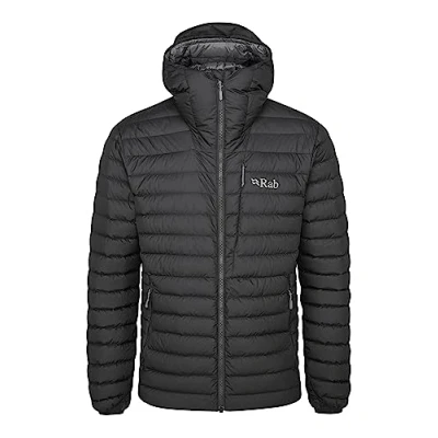 Image of Rab Men&#039;s Infinity Microlight Down Gore Tex Infinium Jacket for Trekking, Climbing, Skiing, &amp; Casual Black Small