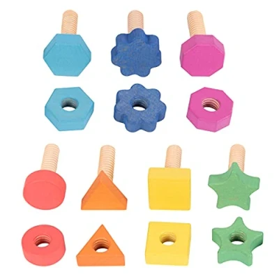 Image of TickiT 74001 Rainbow Wooden Nuts &amp; Bolts Pack of 7