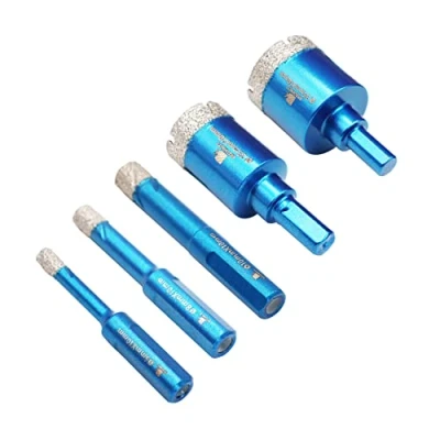 Image of Dry Diamond Core Drill Bit Set,BRSCHNITT 6/8/10/25/35mm Hole Saw with Triangle Shank for Porcelain Tile Ceramic Stone Granite Marble