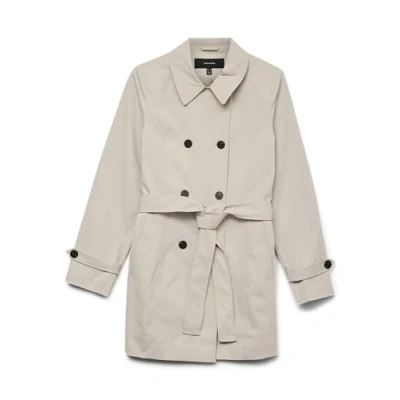 Image of VERO MODA Women&#039;s Trenchcoat Vmchelsea Olivia Noos Trench Coat, Oatmeal, S