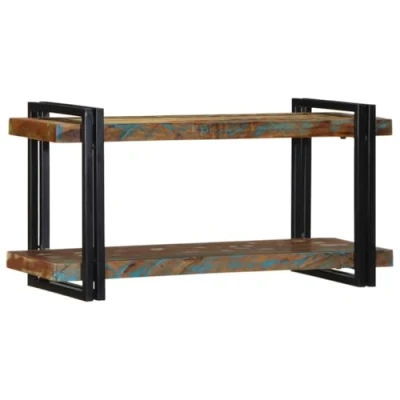 Image of vidaXL Wall Shelf Multicolour Reclaimed Wood Floating Shelf/Storage 110 x 33x 45cm for Living Room/Office Decor