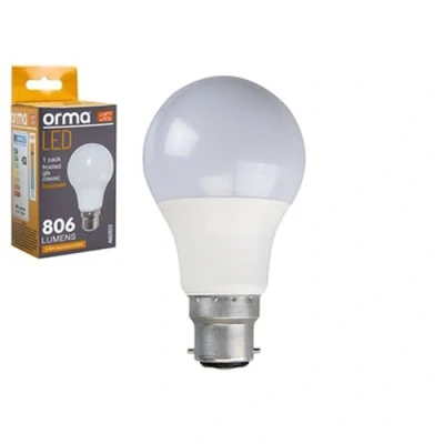 Image of Classic Warm White Led Bulb Bayonet Base 9.6w (22mm Diameter) Perfect for Cozy Ambience 1 Pc