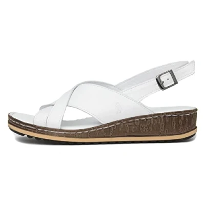 Image of Hush Puppies Women&#039;s Elena Wedge Sandal, White, 4 UK
