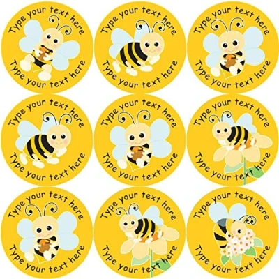 Image of 144 Personalised Buzzing Bees 30mm Reward Stickers for School Teachers, Parents