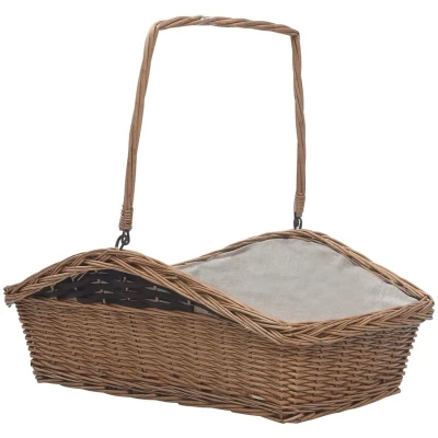 Image of vidaXL Firewood Basket with Handle 61.5x46.5x58 cm Brown Willow