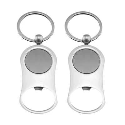 Image of 2 Pieces Bottle Opener Keychain, Zinc Alloy Manual Opener, Beer Flat Portable Keychain