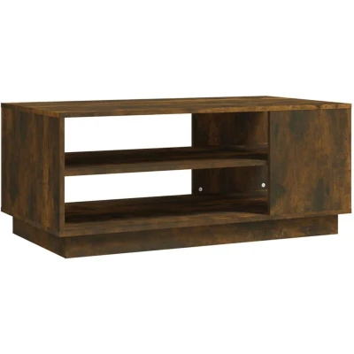 Image of vidaXL Coffee Table Smoked Oak 102x55x43 cm Engineered Wood