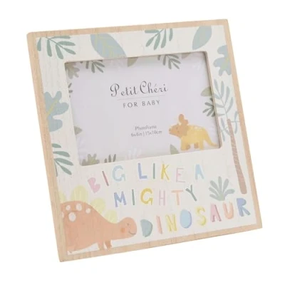 Image of Widdop Petit Cheri Mighty Dinosaur Photo Frame 6&quot; x 4&quot; Perfect Newborn or Baby Gift Present For Shower New Litte One