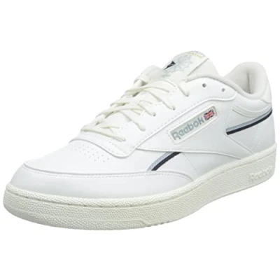 Image of Reebok Classic CLUB C 85 Vegan Unisex Trainers, Size: 3, Chalk/gable grey/vector navy Imitation leather/ textile
