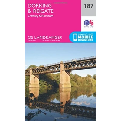 Image of Landranger 187 Dorking, Reigate &amp; Crawley Map With Digital Version