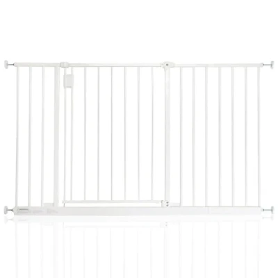 Image of Safetots Extra Wide Hallway Gate, 122cm 128cm, White, Pressure Fit Baby Safety Barrier for Hallways and Spaces, Easy Installation