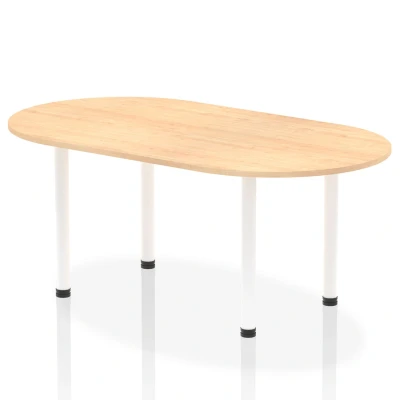 Image of Impulse 1800mm Boardroom Table Maple Top White Post Leg