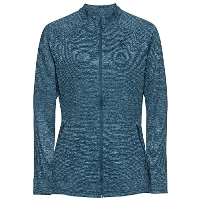 Image of Odlo Women Long sleeved shirt with zipper SESVENNA, blue wing teal melange, S