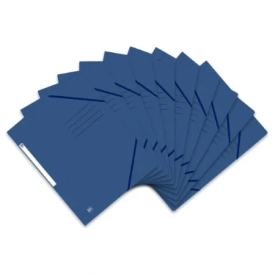 Image of Oxford A4 Folder Cardboard Dark Blue (Pack of 10)