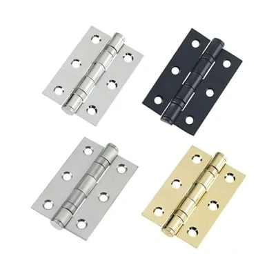 Image of Handlestore Ball Bearing Hinges x 2 Pairs (4 Hinges), 75mm or 100mm, 4 Colours, Heavy Duty, Steel Door Hinges. (Polished Chrome, (3&quot;))