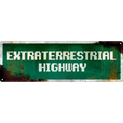 Image of Extraterrestrial Highway Slim Tin Sign 30.5 x 10.1cm