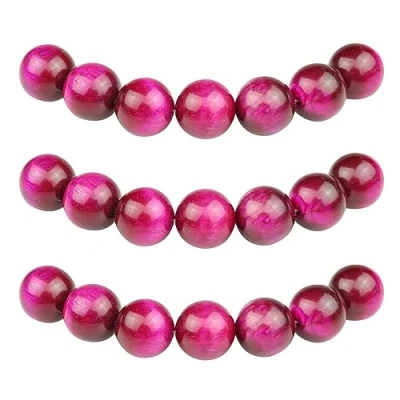 Image of MJDCB Round Stone Beads 8mm Rose Red Tiger Eye Loose Gemstone for Jewelry Making Bracelet Necklace 43pcs