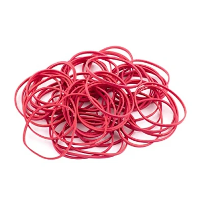 Image of D.RECT Rubber Bands 1 kg Bag 60 mm Diameter Wide 3 Ring for Household, Work, Office Reusable Durable Stable Red