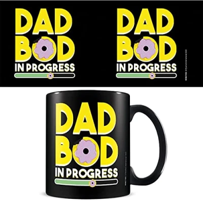 Image of Pyramid International Novelty Mug in Presentation Gift Box (&#039;Dad BOD Progress&#039; Design) 11oz Ceramic Official Merchandise