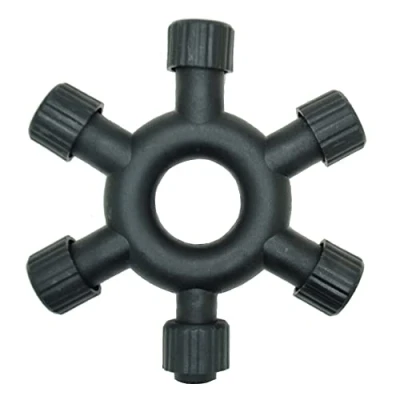 Image of JnDee Waterproof Splitter Connector for Fairy Lights. Two Pins Works with Most Projectors, String, Net, and Icicle Lights (6 Way Splitter)