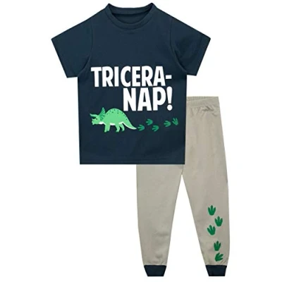 Image of Harry Bear Boys Pyjamas Dinosaur Blue 5 6 Years